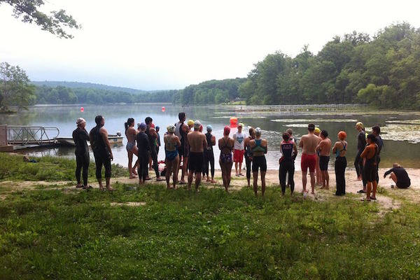 Open water swim clinic at training camp in Pennsylvania